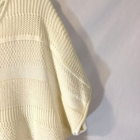 Old Navy Drop Shoulder Sweater Short Sleeve Cotton Knit Women's Size Large Ivory - Picture 4 of 10